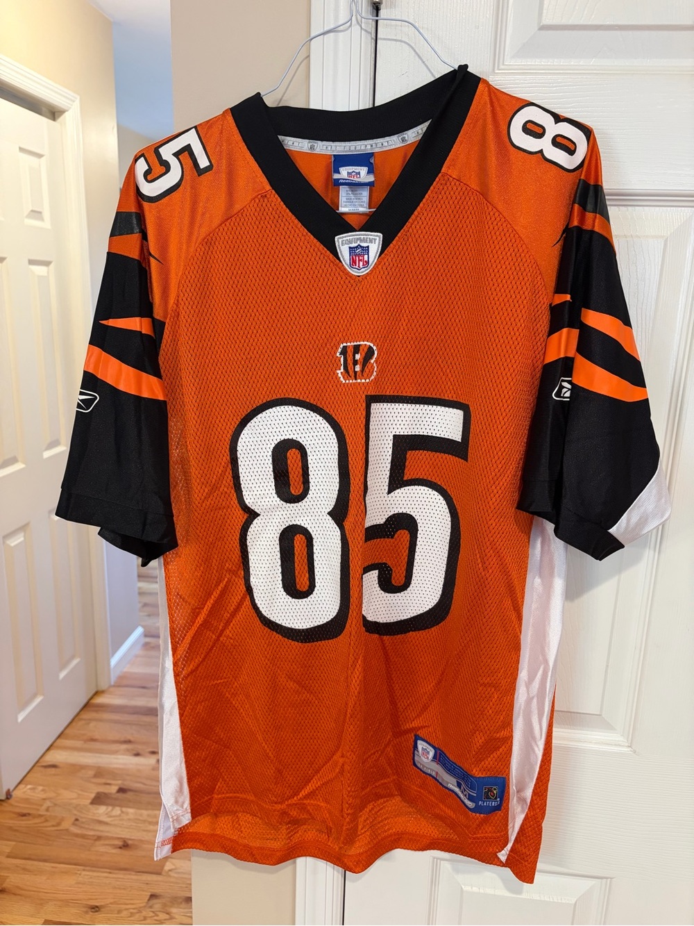 Reebok Men's Orange and Black #85 Football Jersey